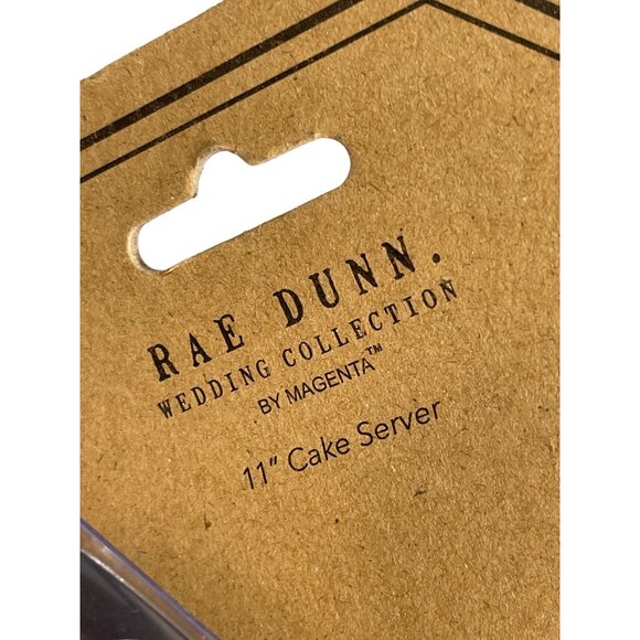 Rae Dunn Wedding Collection 11” Cake Server White With Black LL Ceramic NEW - Picture 4 of 5